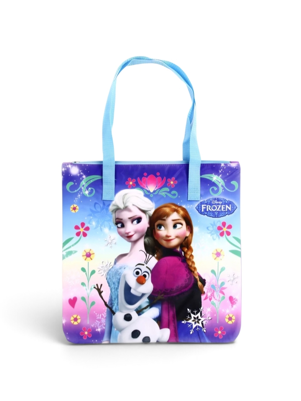 Disney Frozen Character Tote Bag - Blue Purple Pink